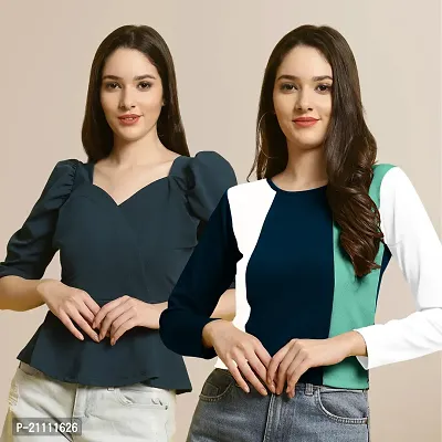 Fabflee Regular Casual Stylish Wear Top for Women  Pack Of 2