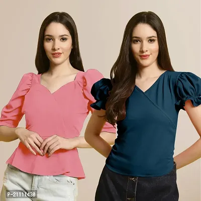 Fabflee Regular Casual Stylish Wear Top for Women  Pack Of 2