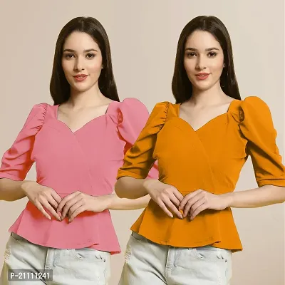 Fabflee Regular Casual Stylish Wear Top for Women  Pack Of 2-thumb0