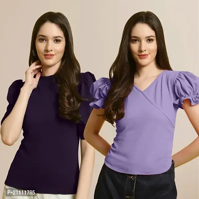 Fabflee Regular Casual Stylish Wear Top for Women  Pack Of 2