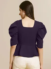 Elegant Multicoloured Polyester Solid Top For Women-thumb1