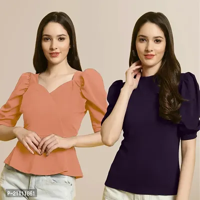 Fabflee Regular Casual Stylish Wear Top for Women  Pack Of 2