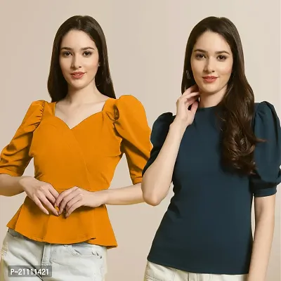 Fabflee Regular Casual Stylish Wear Top for Women  Pack Of 2