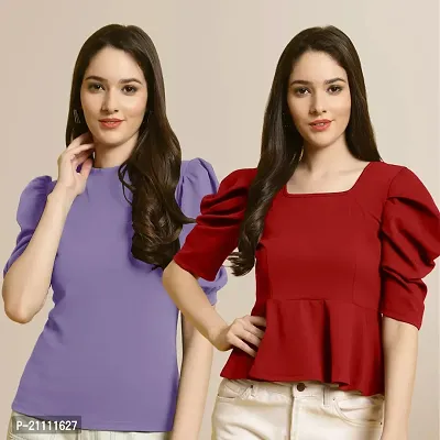 Fabflee Regular Casual Stylish Wear Top for Women  Pack Of 2