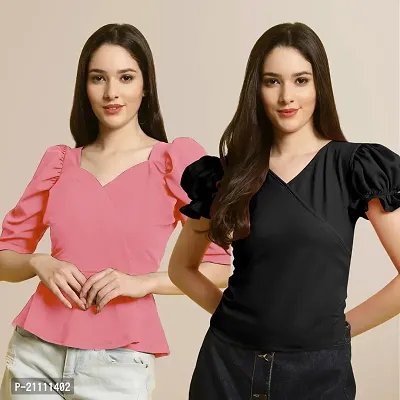 Fabflee Regular Casual Stylish Wear Top for Women  Pack Of 2