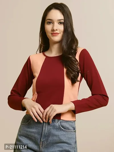 Elegant Multicoloured Polyester Solid Top For Women