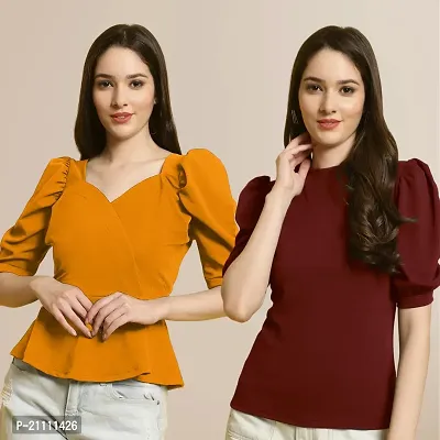 Fabflee Regular Casual Stylish Wear Top for Women  Pack Of 2