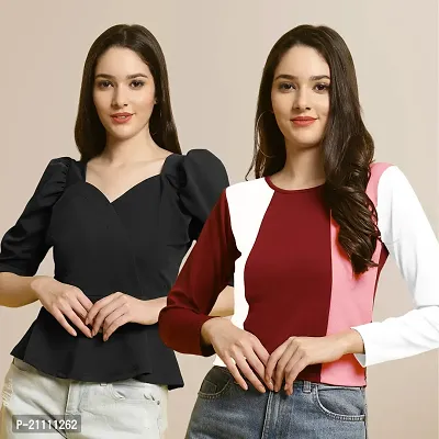 Fabflee Regular Casual Stylish Wear Top for Women  Pack Of 2