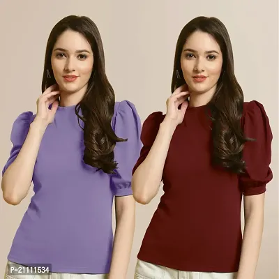 Fabflee Regular Casual Stylish Wear Top for Women  Pack Of 2-thumb0