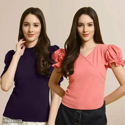 Fabflee Regular Casual Stylish Wear Top for Women  Pack Of 2