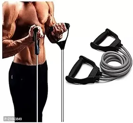 Double Toning with Handles- -Medium Resistance Tube  (Grey)-thumb0