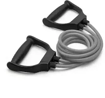 Double Toning with Handles- -Medium Resistance Tube  (Grey)-thumb2