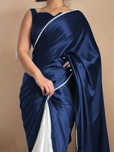 Alluring Satin Saree with Blouse piece