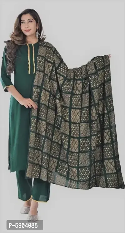 Trendy Rayon Stitched Kurta with Dupatta for Women