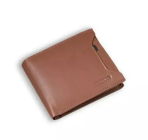 Designer Artificial Leather Solid Two Fold Wallet For Men