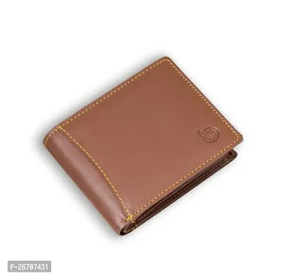 Designer Brown Artificial Leather Solid Two Fold Wallet For Men-thumb0