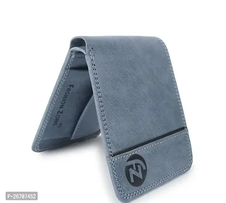 Designer Blue Artificial Leather Solid Two Fold Wallet For Men-thumb0