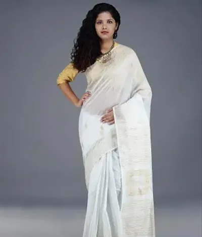 Attractive Cotton Silk Woven Design Jamdani Sarees With Blouse Piece