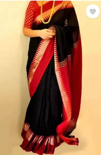 Elegant Cotton Blend Saree with Blouse piece 