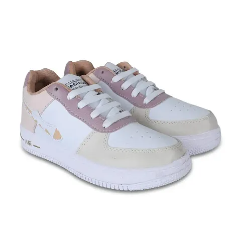 AMFEET Stylish Women Sneakers Walking Shoes Lace-Up Casual Sneakers for Girls