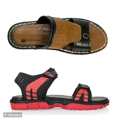 AMFEET Stylish combo slipper and floaters for men