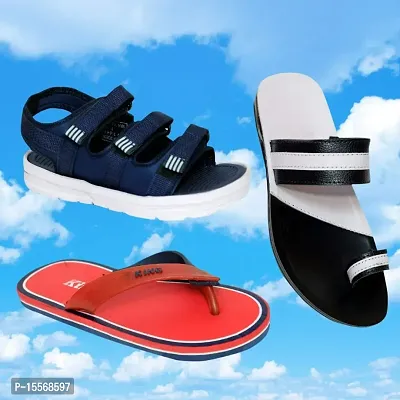 AMFEET Stylish Sandal and floaters with slippers combo for men|-thumb0