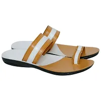 AMFEET Stylish and Trending sandal and slipper Blue with Golden Slipper combo for men|-thumb2