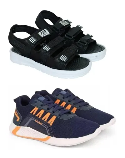 New _In Amfeet Stylish and Trending Sandal and Sneakers combo pack of 2| Running and Trekking shoes sandal combo for men|