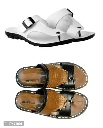 IN New Amfeet Stylish and Trending white slipper for summer for men|-thumb0