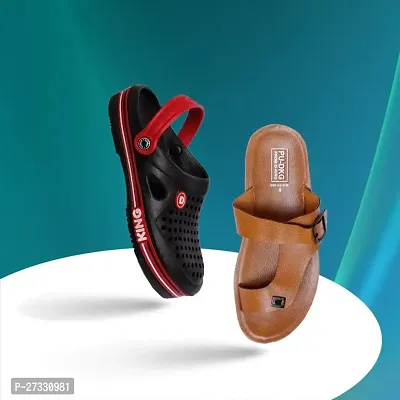Stylish and Trending Sandal and slipper combo for men| Lightweight sandals for men|-thumb0