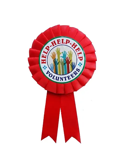 Help Volunteers Red Ribbon Badges Better for Occasions, Anniversary, Get Together, Marriage Functions and Others (Pack of 25)