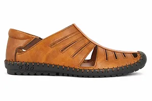 Casual Party Tan Synthetic Roman Sandals for Men-thumb1