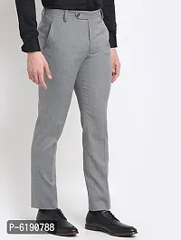 Stylish Viscose Textured Full Length Flat Front Formal Trouser For Men-thumb1