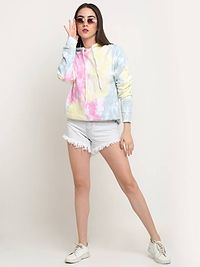 Attractive Cotton Tie And Die Hoodie For Women-thumb2