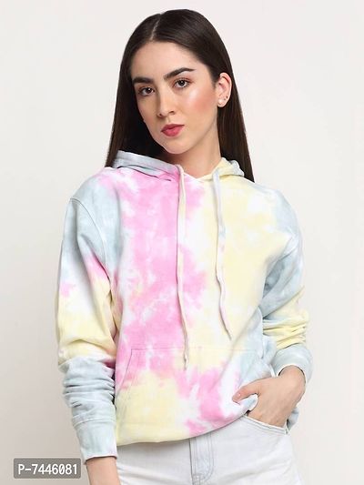 Attractive Cotton Tie And Die Hoodie For Women-thumb0