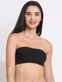 Stylish Black Cotton Blend Solid Free size tube Bras For Women-thumb3