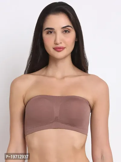 Stylish Pink Cotton Blend Solid Free size tube Bras For Women