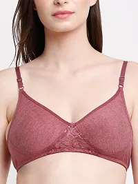 Pack Of 3 Non Padded All Day Comfort Bra Maroon Blue Grey-thumb4