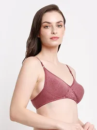 Pack Of 3 Non Padded All Day Comfort Bra Maroon Blue Grey-thumb3