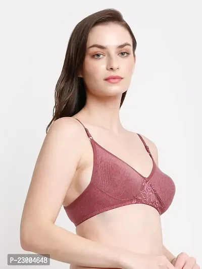 Pack Of 3 Non Padded All Day Comfort Bra Maroon Blue Grey-thumb4