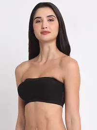 Stylish Black Cotton Blend Solid Free size tube Bras For Women-thumb4