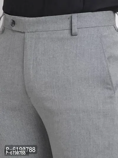 Stylish Viscose Textured Full Length Flat Front Formal Trouser For Men-thumb5