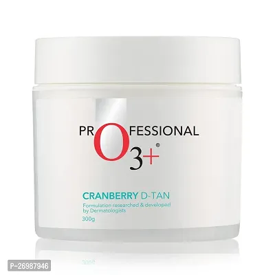 O3+ Cranberry D Tan with Natural Extracts for Tan Removal  Sun Damage Protection Ideal for Oily Skin (De Tan, 300 g)-thumb0