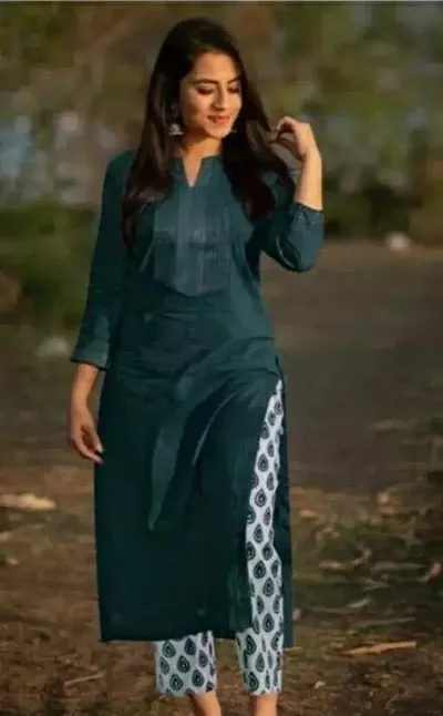 Beautiful Rayon Kurti With Pant Set For Women