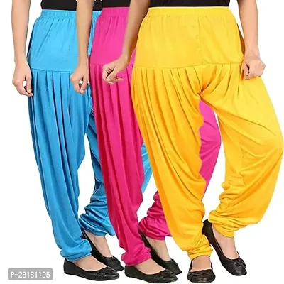 Fancy Viscose Rayon Patiala Pants For Women Pack of 3