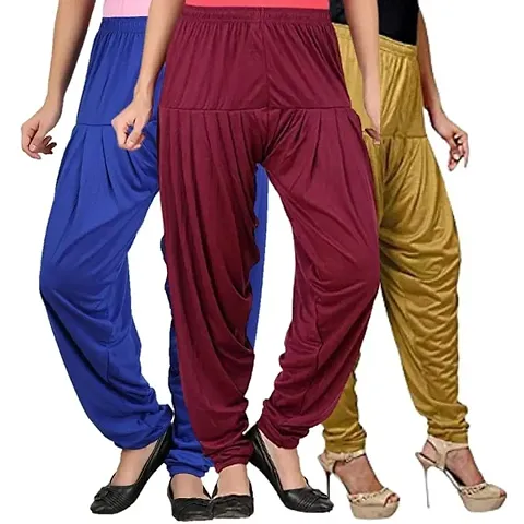 Fancy Viscose Patiala Pants For Women - Pack of 3