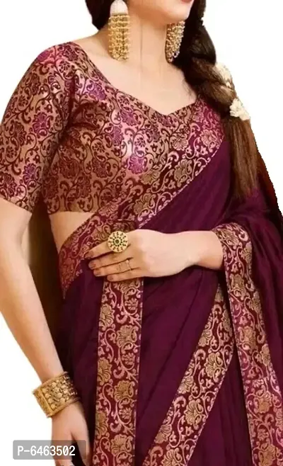 Silk Blend Saree with Blouse piece-thumb0