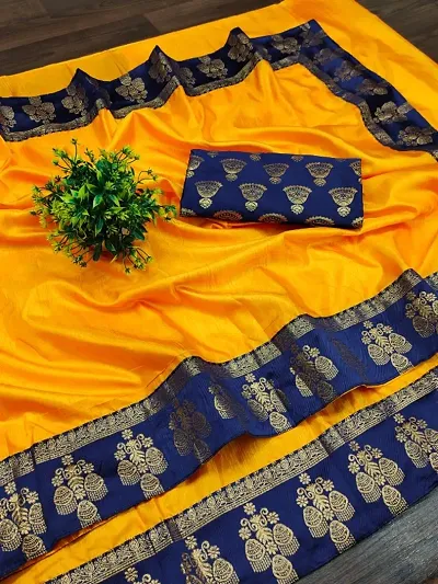 Cotton Silk Jacquard Lace Border Sarees with Blouse piece