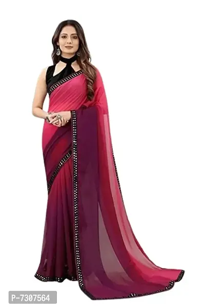 Georgette Saree with Blouse piece-thumb0