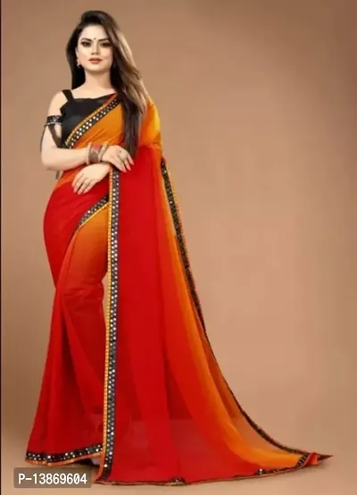 Georgette Saree with Blouse piece-thumb0